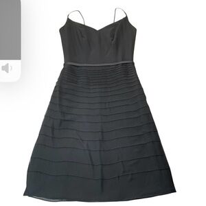 B2 Elegant Black Spaghetti Strap Cocktail Dress Sz 12